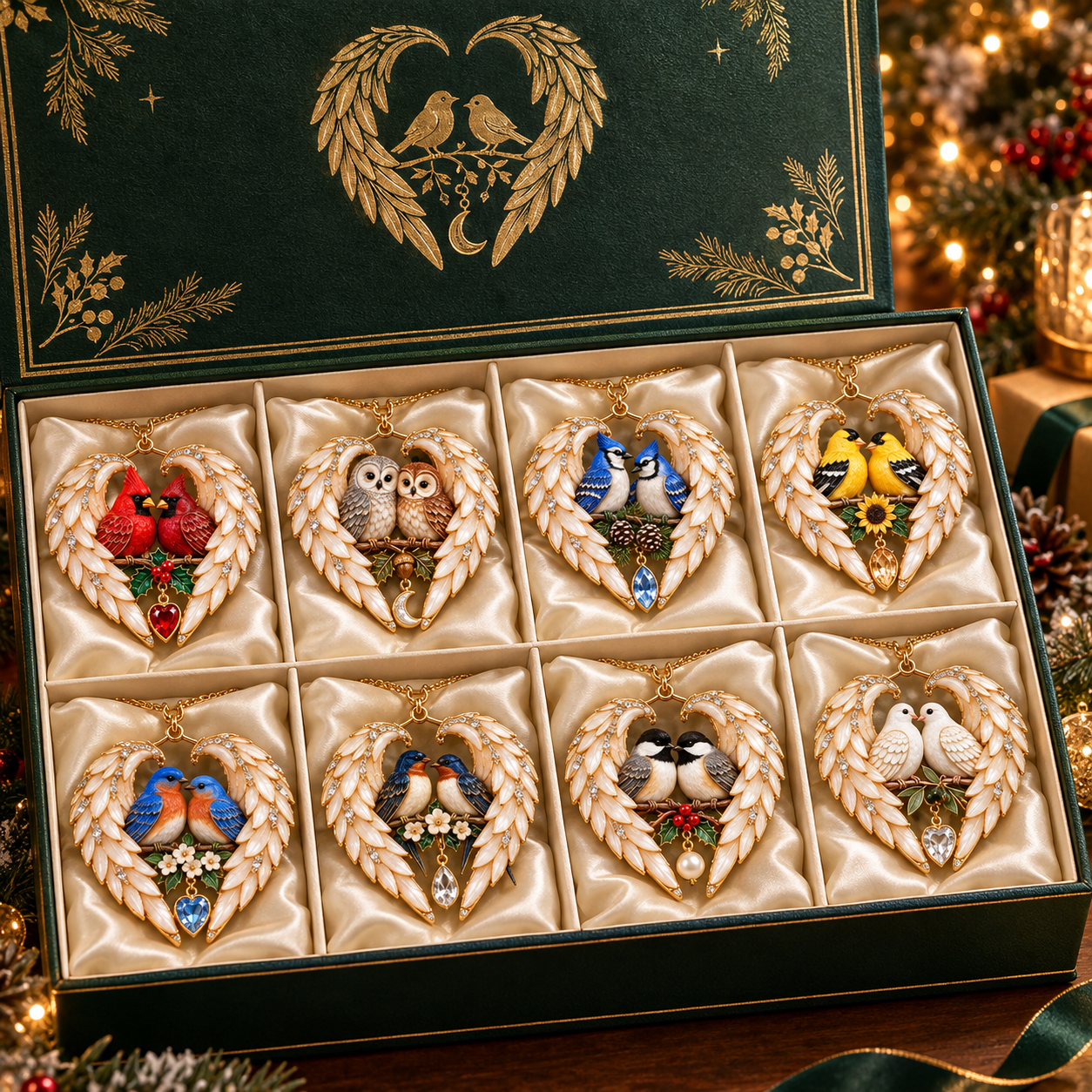 ❤️WingMemory – 2026 Angel Wing Heart Christmas Ornaments