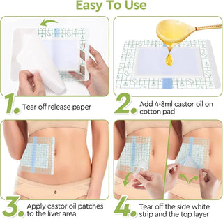 CastorEase – No-Mess Disposable Castor Oil Pack Wraps for Body Care