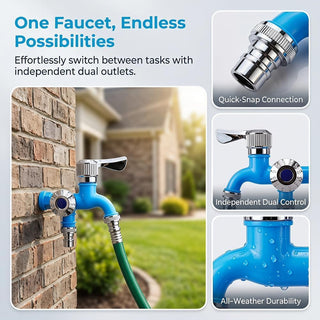 💧 TwinTap – Dual-Outlet Faucet with Two Independent Water Connections for Laundry, Garden & Everyday Cleaning
