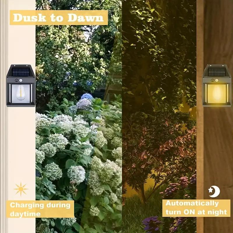 GlowGuard – 4-Pack Solar Outdoor Wall Lights with Motion Sensor