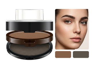 BrowPress – Instant Adjustable Eyebrow Stamp with Two-Color Brow Powder, Waterproof & Smudge-Proof