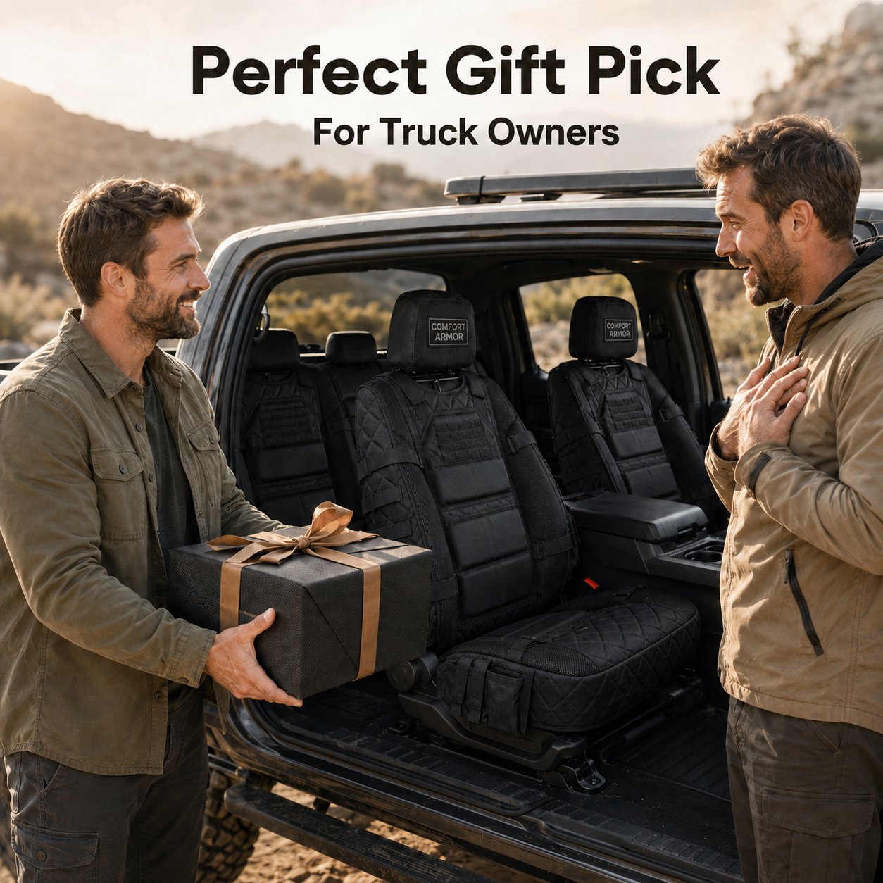 🎖️ TactiSeat – Military-Style Universal Car Seat Covers with Thick Padding & MOLLE Pockets