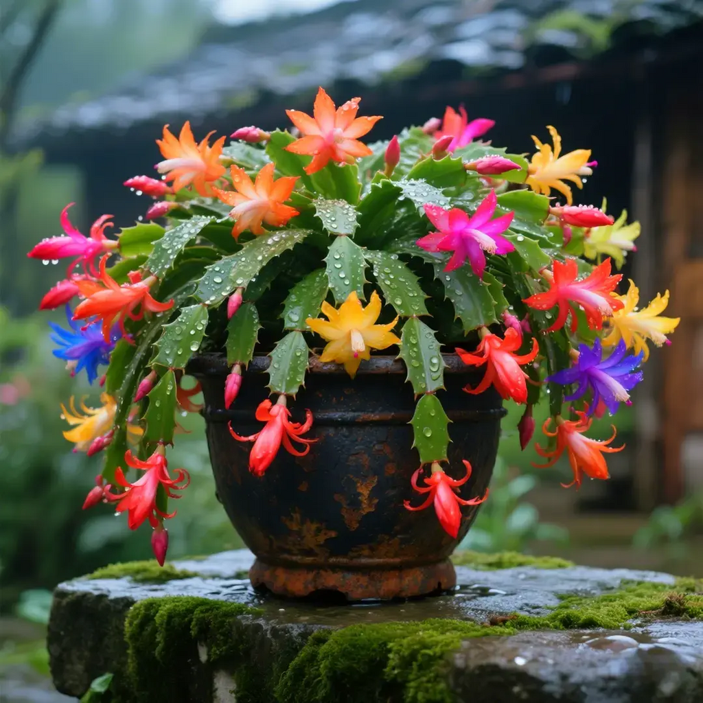 🦀CactusBloom – Mix Colors Schlumbergera Bulbs, Easy-Care Blooms in Every Shade, Even in Winter ❄️🌈