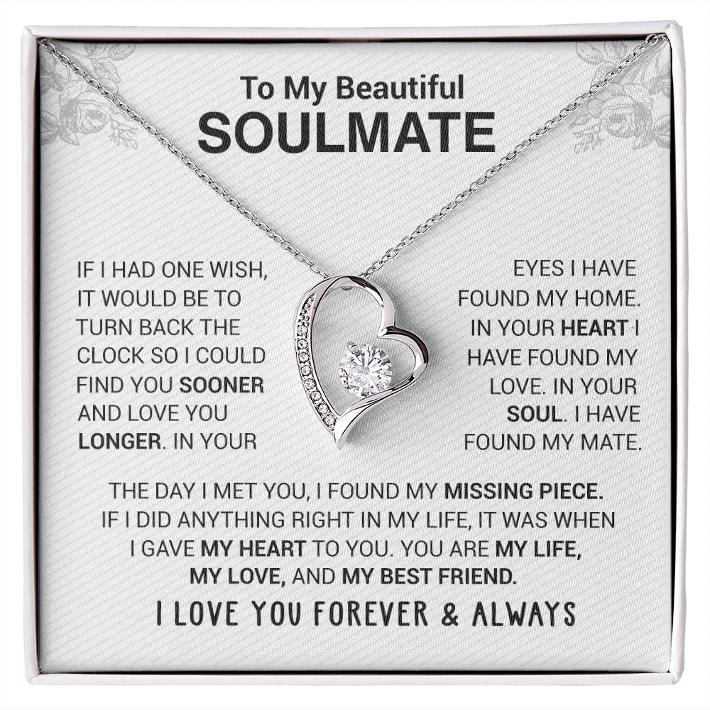 SoulmateGlow – To My Beautiful Soulmate Heart Necklace with LED Gift Box