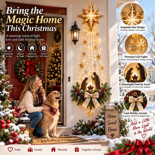 FaithGlow – ✨✨✝️ Bethlehem Star Lighted Nativity Wall Decor
