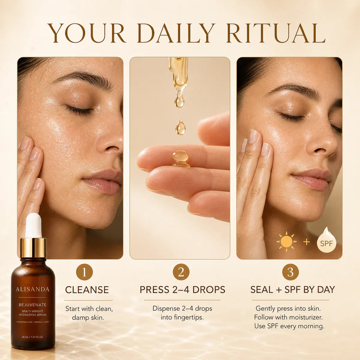 DewLayer – Multi-Weight Hyaluronic Hydration Serum with Tremella & Aloe, 30 mL