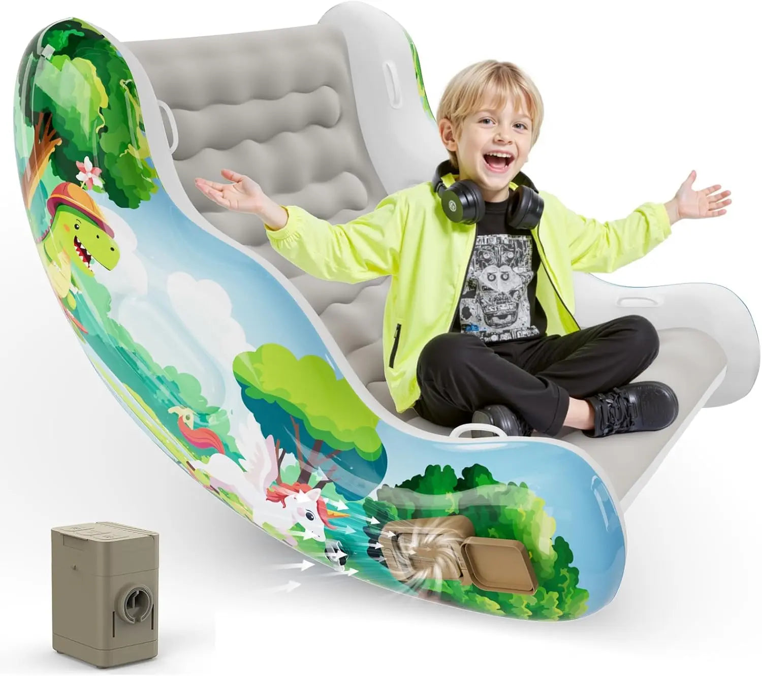CloudRocker – Kids' Inflatable Rocking Chair for Reading, Relaxing & Play (Ages 3-8)