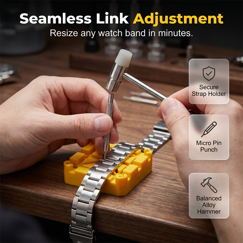 TickMaster – 🎉🔧 Pro Watch Repair Kit for Case Opening, Band Sizing and Battery Swaps ⌚