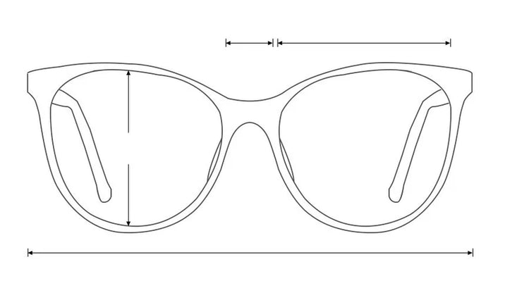 Eyeglasses front measurements