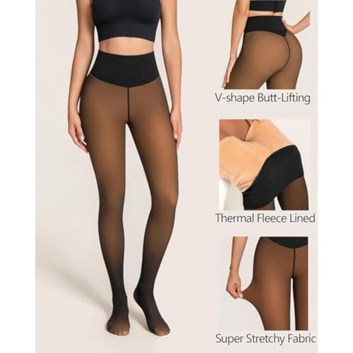 🧦 SheerWarm – High-Waist Fleece-Lined Shaping Tights