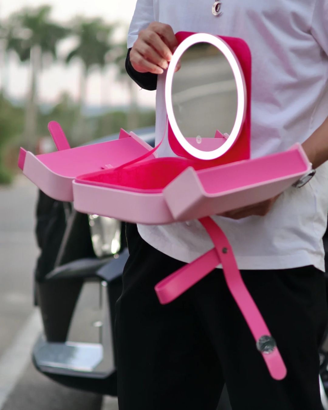 GlowCase – Travel Makeup Bag with Built-In LED Mirror