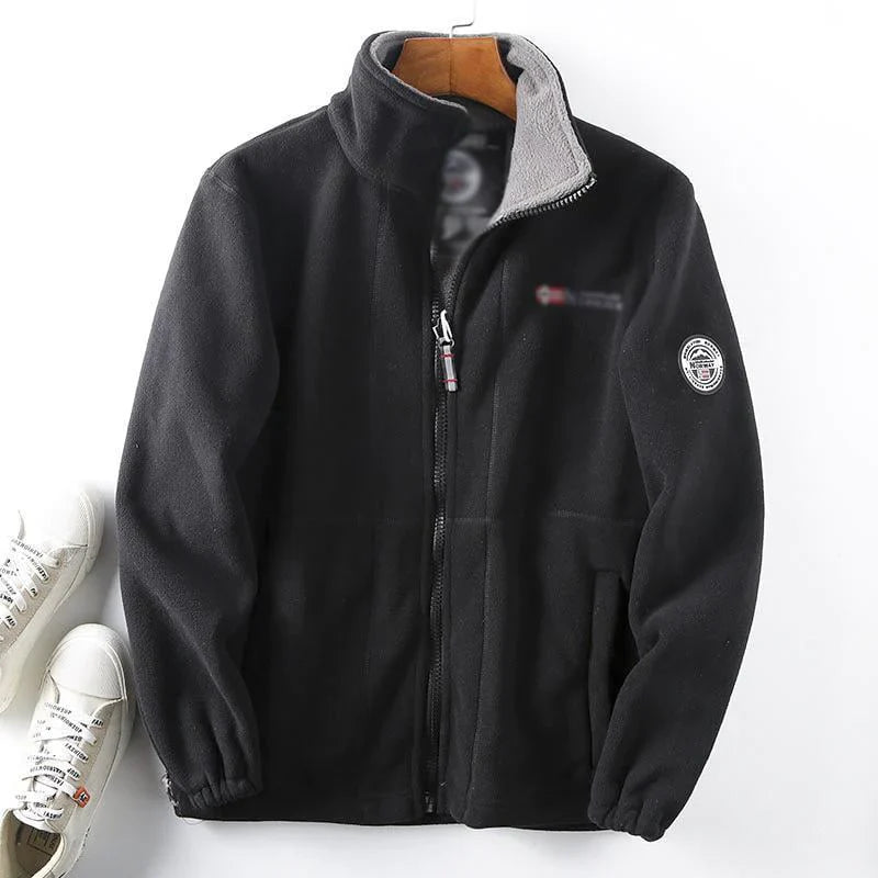 ThermaZip – 🔥 Unisex Full-Zip Stand Collar Reversible Fleece Coat