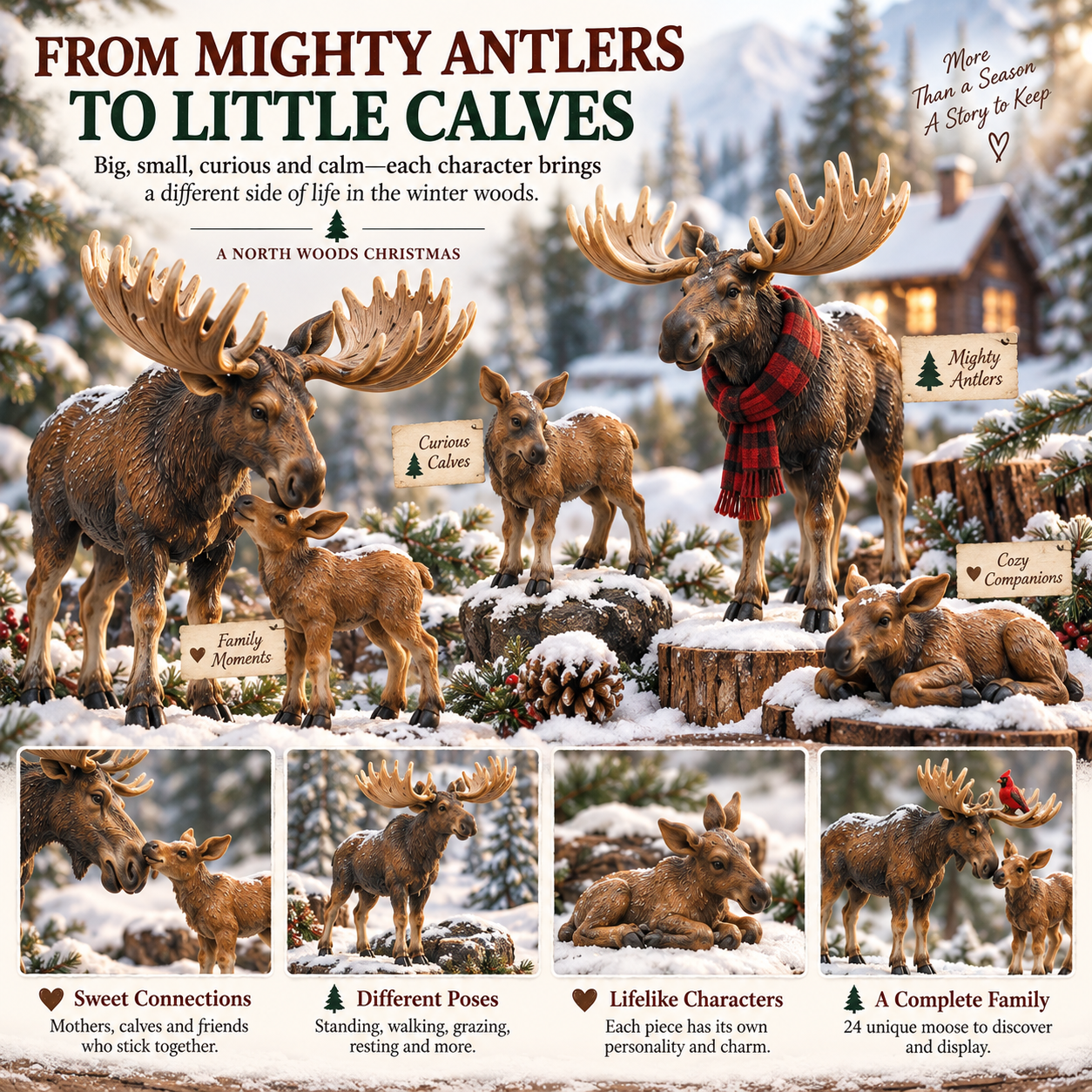 🌲MooseMoments – 24 Days of Moose, 24-Piece North Woods Christmas Collection
