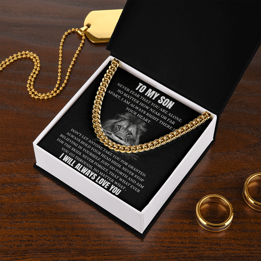 SonBond – To My Son Cuban Link Chain with Message Card