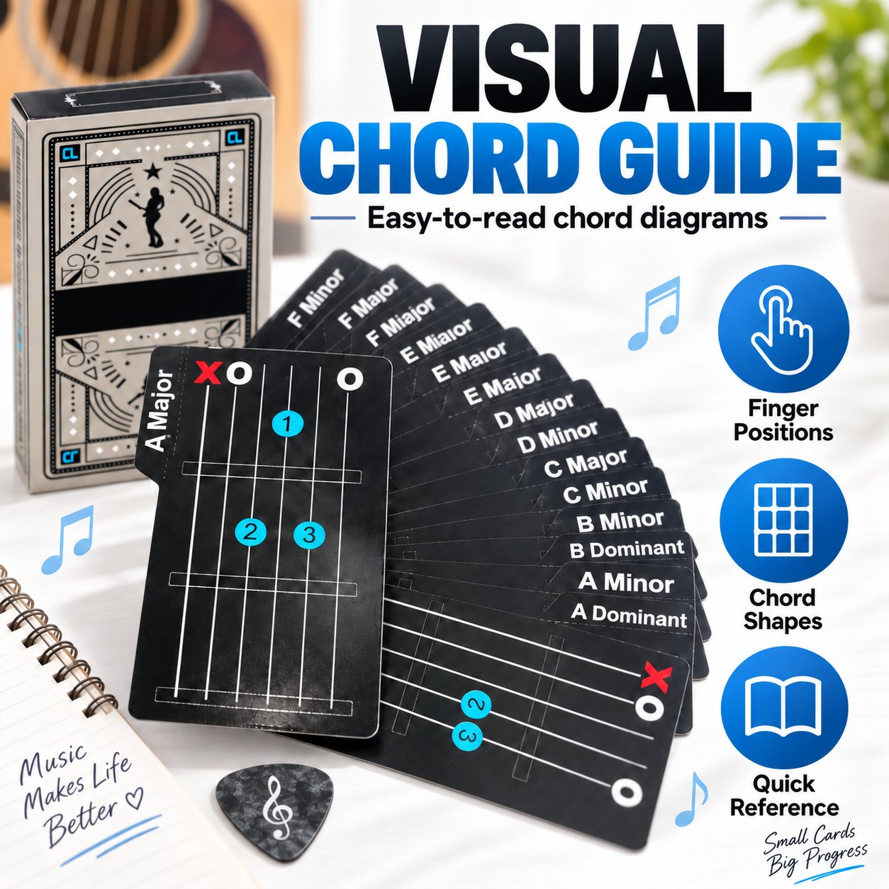 🎸✨ ChordDeck – Guitar Chord Learning Cards for Faster Chord Practice