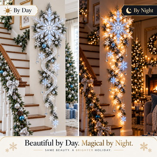 FrostCascade – 🔥🔥❄️ Giant Snowflake Blizzard Trail Christmas Wall Light