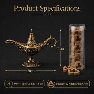 🔥GenieGlow – Vintage Aladdin Genie Lamp Incense Holder
