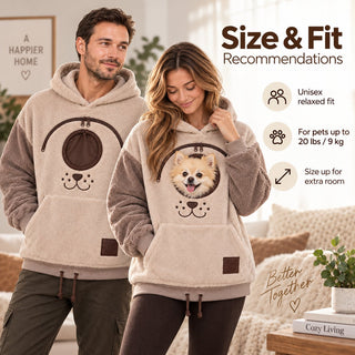 🐾 CuddlePouch – Cozy Pet Carrier Hoodie, Soft Fleece Cuddle Pouch Sweatshirt for Cats & Small Dogs