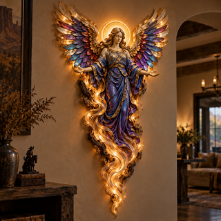✝️ HaloGrace – Lighted Angel Wall Sculpture ✨