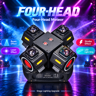 MeteorBeam – 180W 4-Arm Moving Head Laser Beam DJ Stage Light