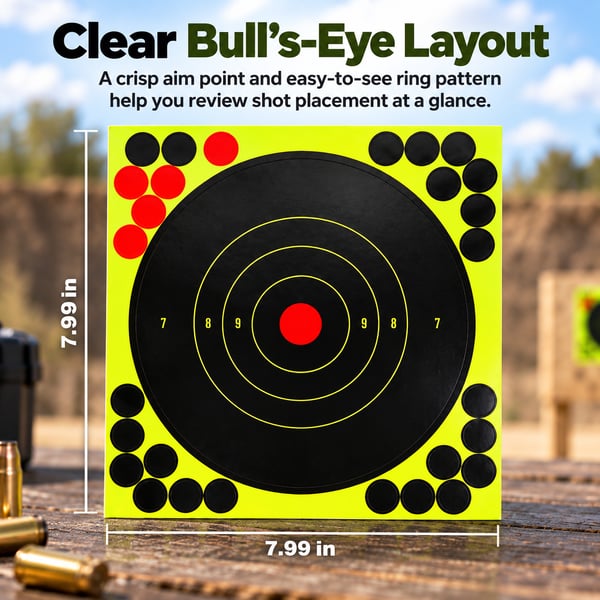 8x8 Inch Self-Adhesive Target Stickers  – Quick Peel & Stick Shooting Paper