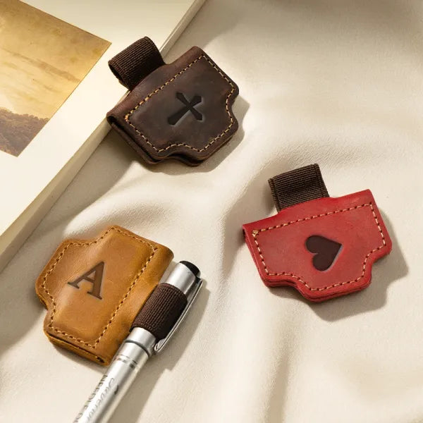 🔥Personalized Magnetic Leather Pen Holder Bookmark