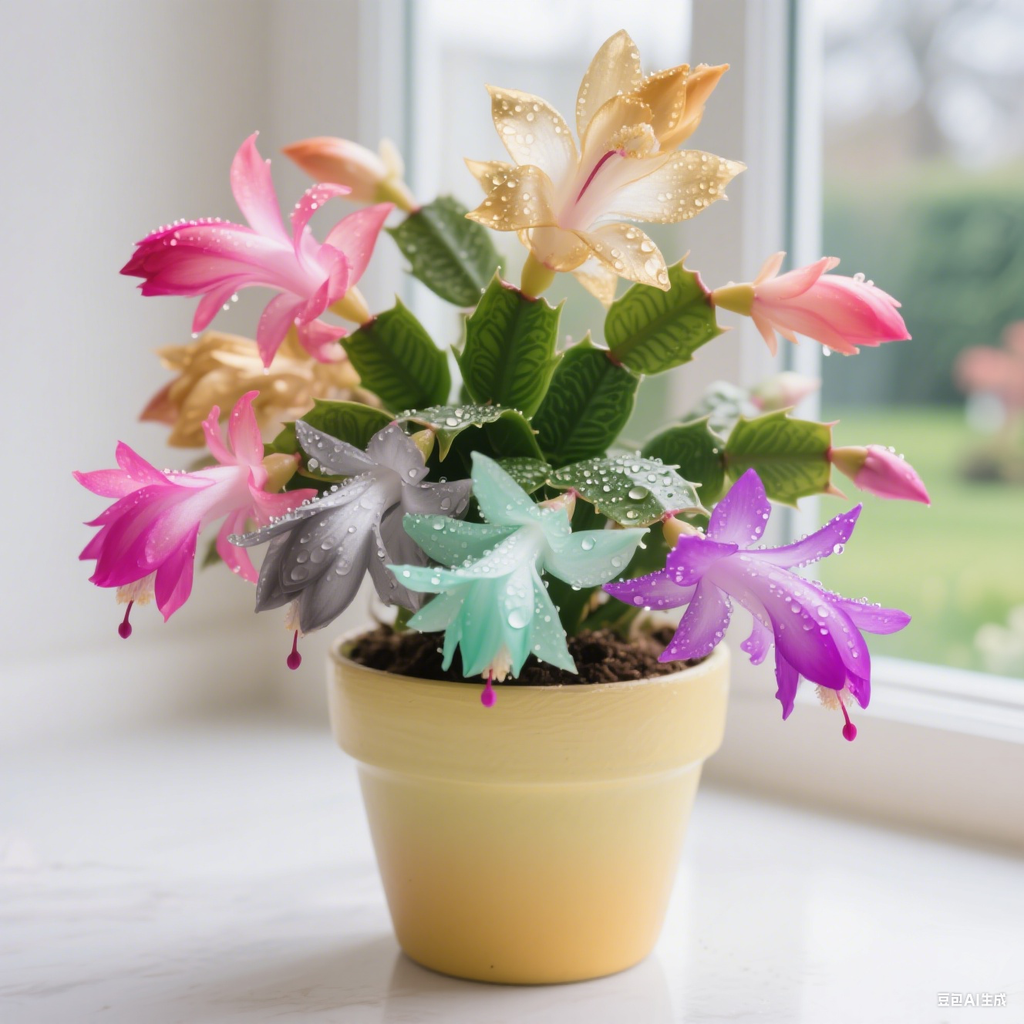 🦀CactusBloom – Mix Colors Schlumbergera Bulbs, Easy-Care Blooms in Every Shade, Even in Winter ❄️🌈