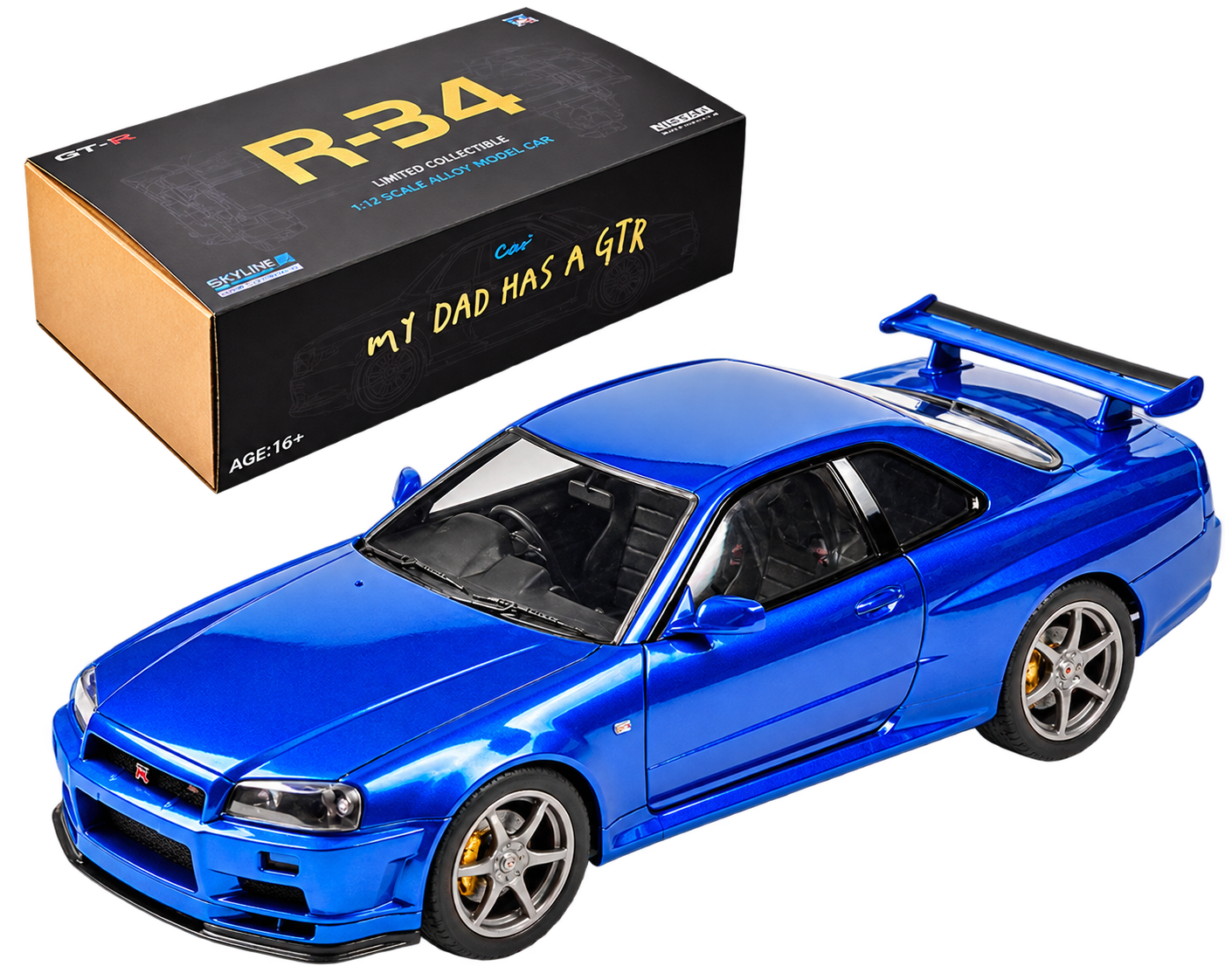 LegendForge – 1:12 Scale Skyline GT-R R34 Model Building Kit, 537 Parts