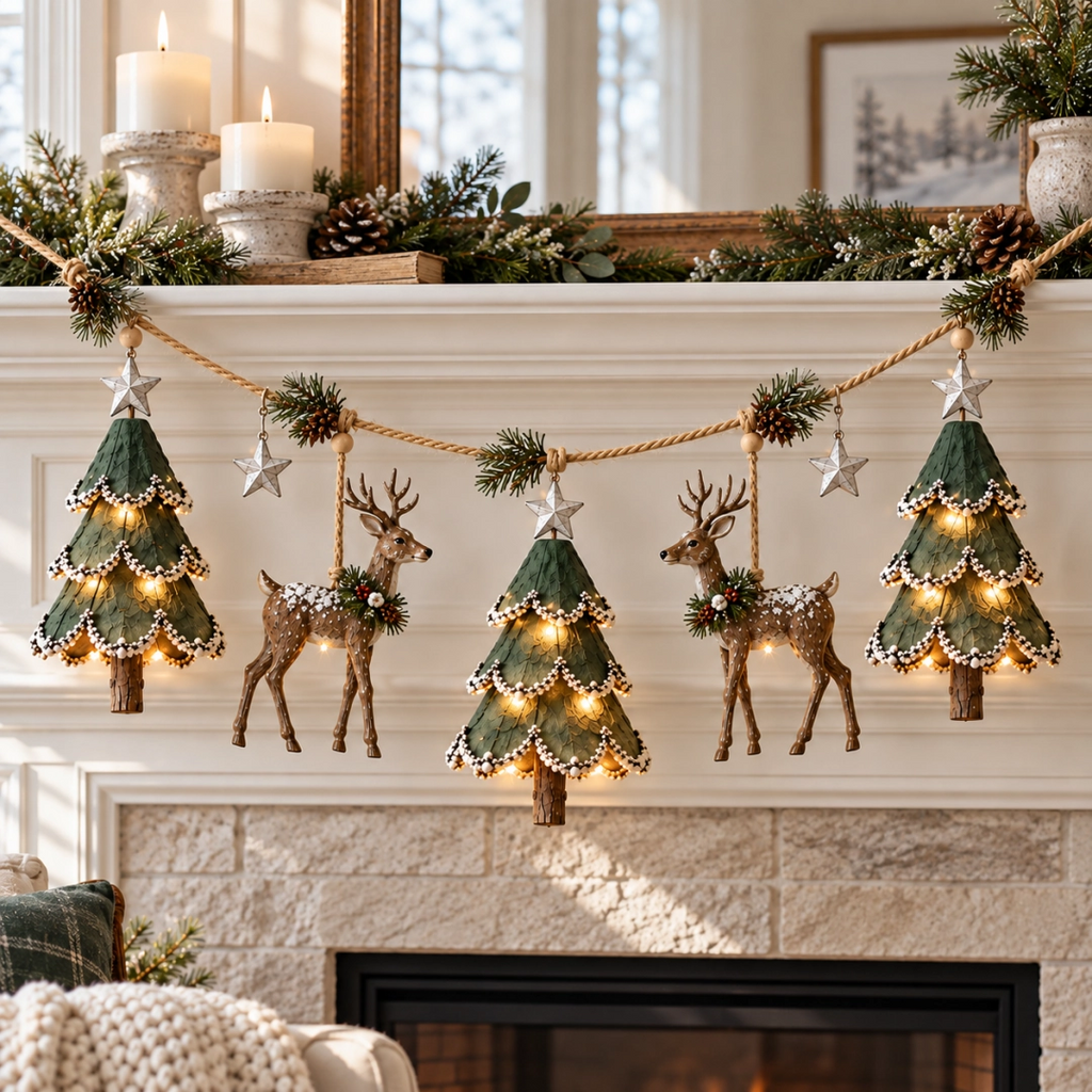WoodlandGlow – Lighted Woodland Christmas Garland