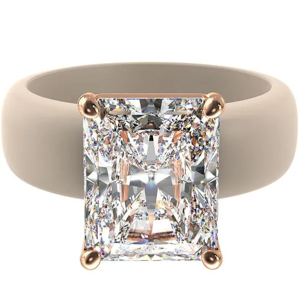SoftSparkle – Flexible Silicone Ring with Emerald-Cut CZ Stone