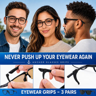 SnugHook – Anti-Slip Silicone Ear Grips for Glasses, Sunglasses & Reading Glasses (3 Pairs)