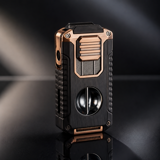 TriFlame – Vintage-Inspired Refillable Triple Torch Lighter with Built-In Tools