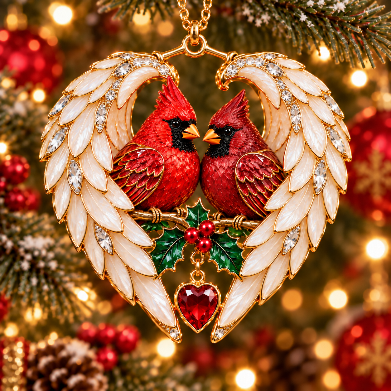❤️WingMemory – 2026 Angel Wing Heart Christmas Ornaments