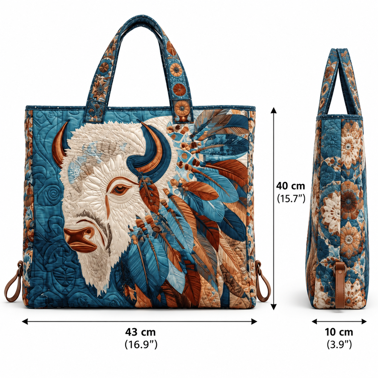 QuiltSpirit – Handmade Quilted Tote Bag with Native American–Inspired Designs