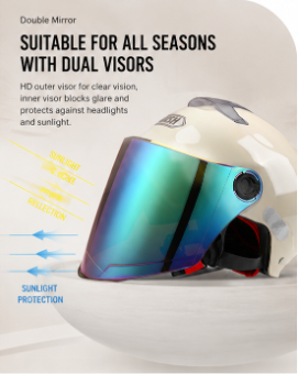 AirVisor – 🏍️ Lightweight Dual-Visor Motorcycle Helmet | ⚖️ Light & Flexible Riding Helmet | 🛡️ Sturdy ABS Shell