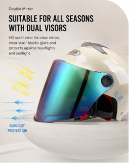 AirVisor – 🏍️ Lightweight Dual-Visor Motorcycle Helmet | ⚖️ Light & Flexible Riding Helmet | 🛡️ Sturdy ABS Shell