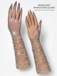 PrismGlow – Rhinestone Opera Gloves with Jeweled Claw Tips