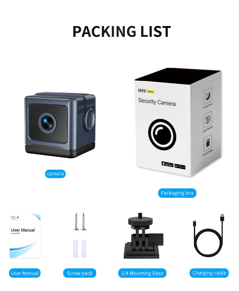 CubeGuard – 📶 Smart WiFi Security Camera, 1080P HD, 🌙 Night Vision & 🚨 Motion Detection