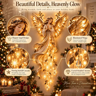 HaloCascade – ✨✨Guardian Angel Starfall Lighted Faith & Blessing Christmas Wall Decor✨