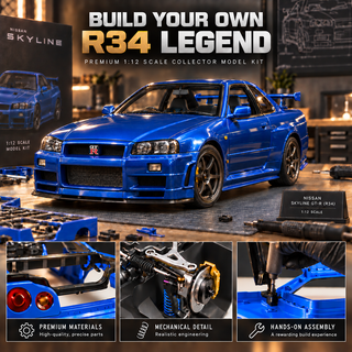 LegendForge – 1:12 Scale Skyline GT-R R34 Model Building Kit, 537 Parts