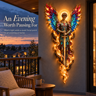 ✝️ HaloGrace – Lighted Angel Wall Sculpture ✨