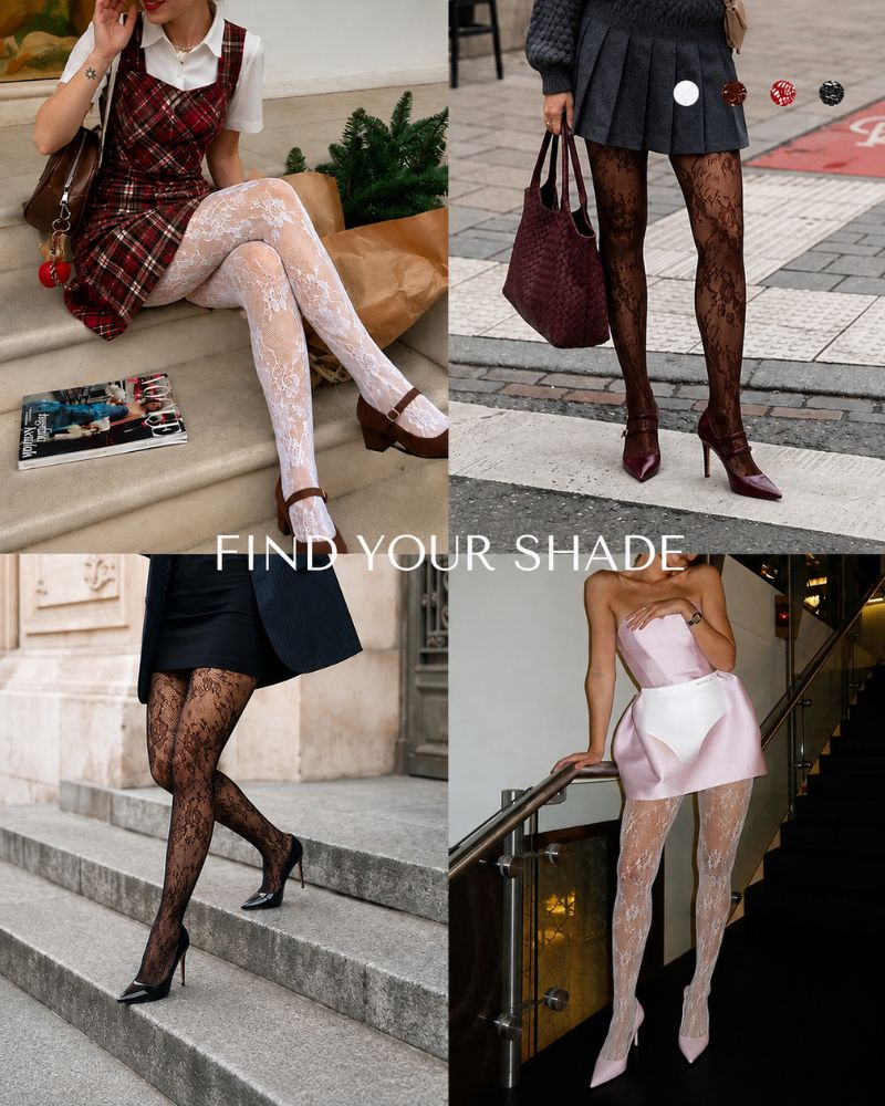 LaceSculpt – High-Waisted Floral Lace Shaping Tights