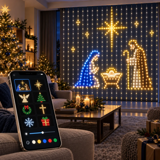 🎄 GlowCanvas – Smart DIY Programmable Curtain String Lights