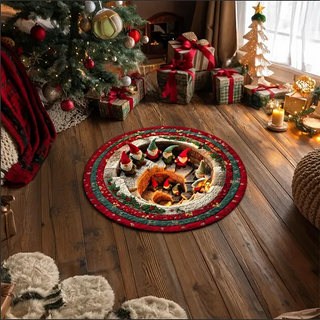 🎄 Christmas Gnome Optical Illusion Round Rug | Fun Festive Home Decor Must‑Have⭐🏠🎁