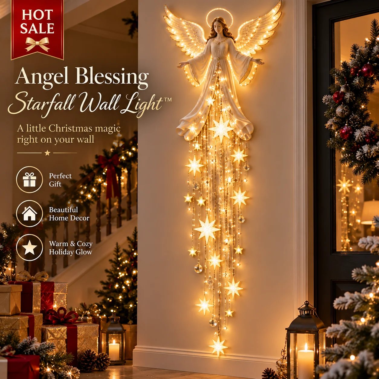 HaloFall – Angel Blessing Starfall Christmas Wall Light