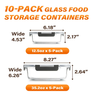 PrepVault – 20-Container Airtight Glass Food Storage System, 40-Piece Smart Meal Prep Set