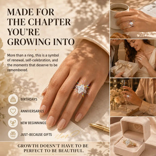 EverwildMarquise – 🔥 Lab-Grown Diamond Vine Ring in Gold or Silver