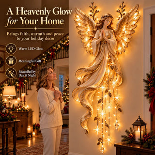 HaloCascade – ✨✨Guardian Angel Starfall Lighted Faith & Blessing Christmas Wall Decor✨