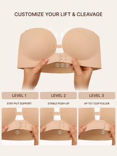SecureLift – Women's Strapless Front-Closure Push-Up Bra