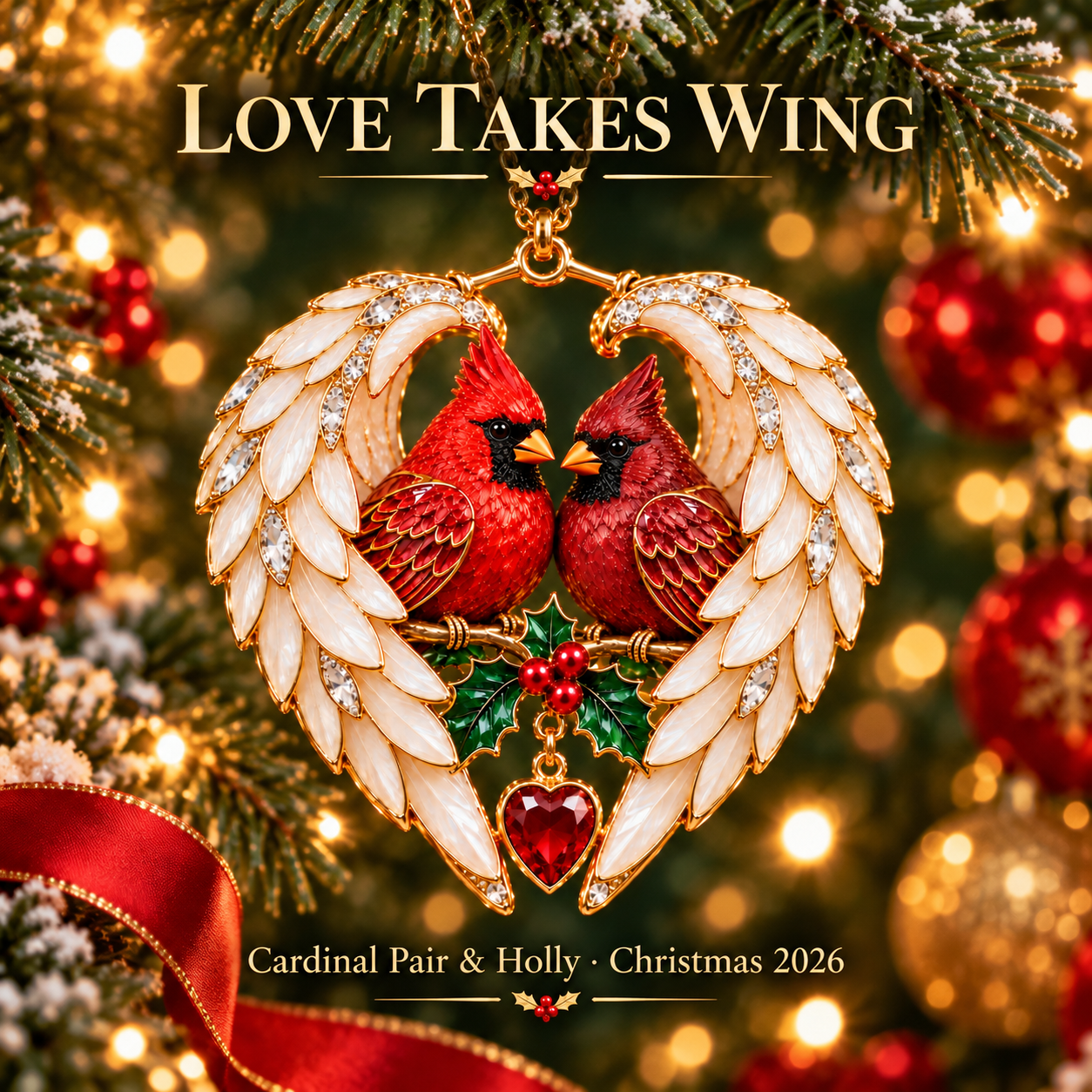 ❤️WingMemory – 2026 Angel Wing Heart Christmas Ornaments